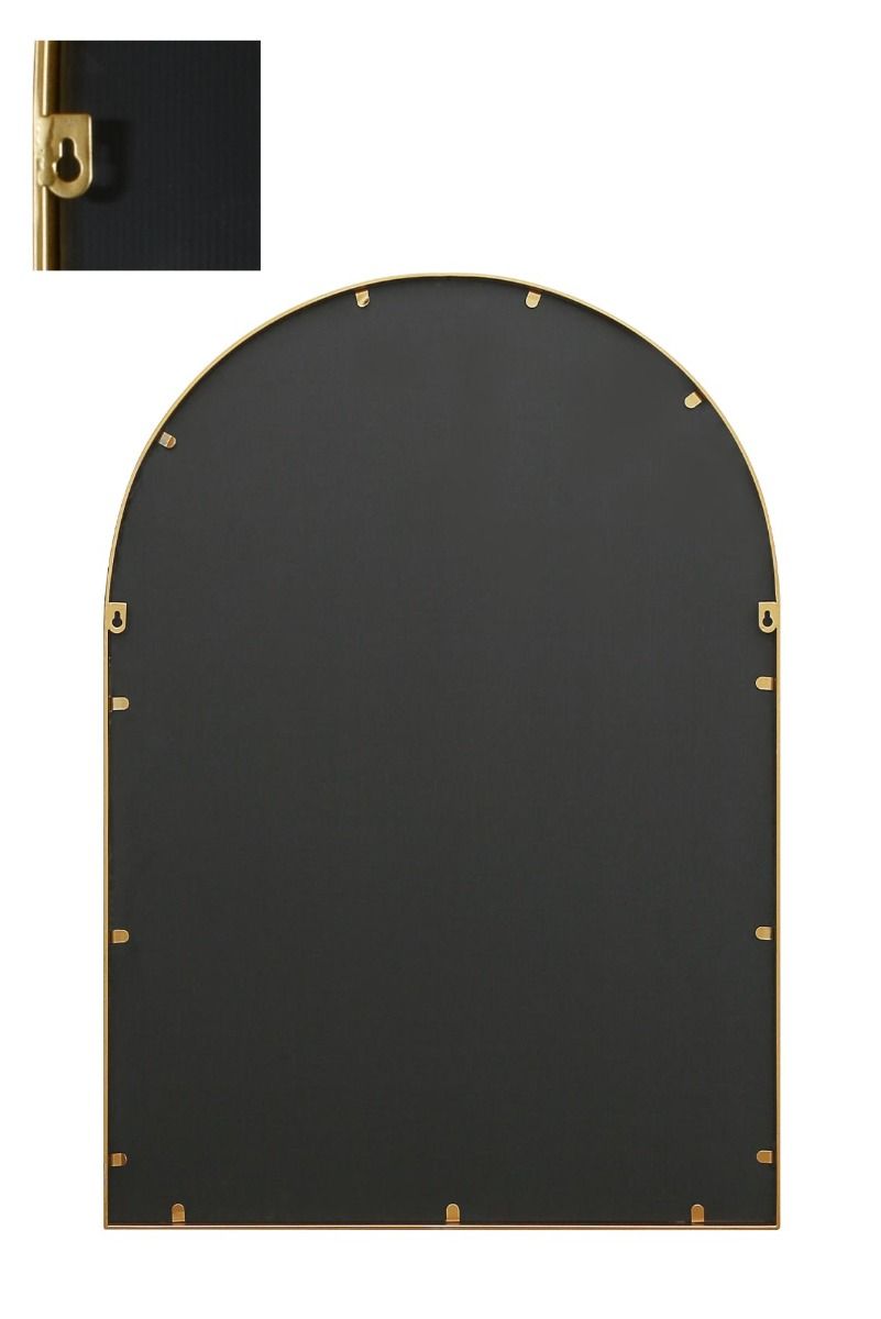 MirrorOutlet Gold Metal Framed Arched Garden Wall Mirror 39" X 27" (100CM X 70CM) 5