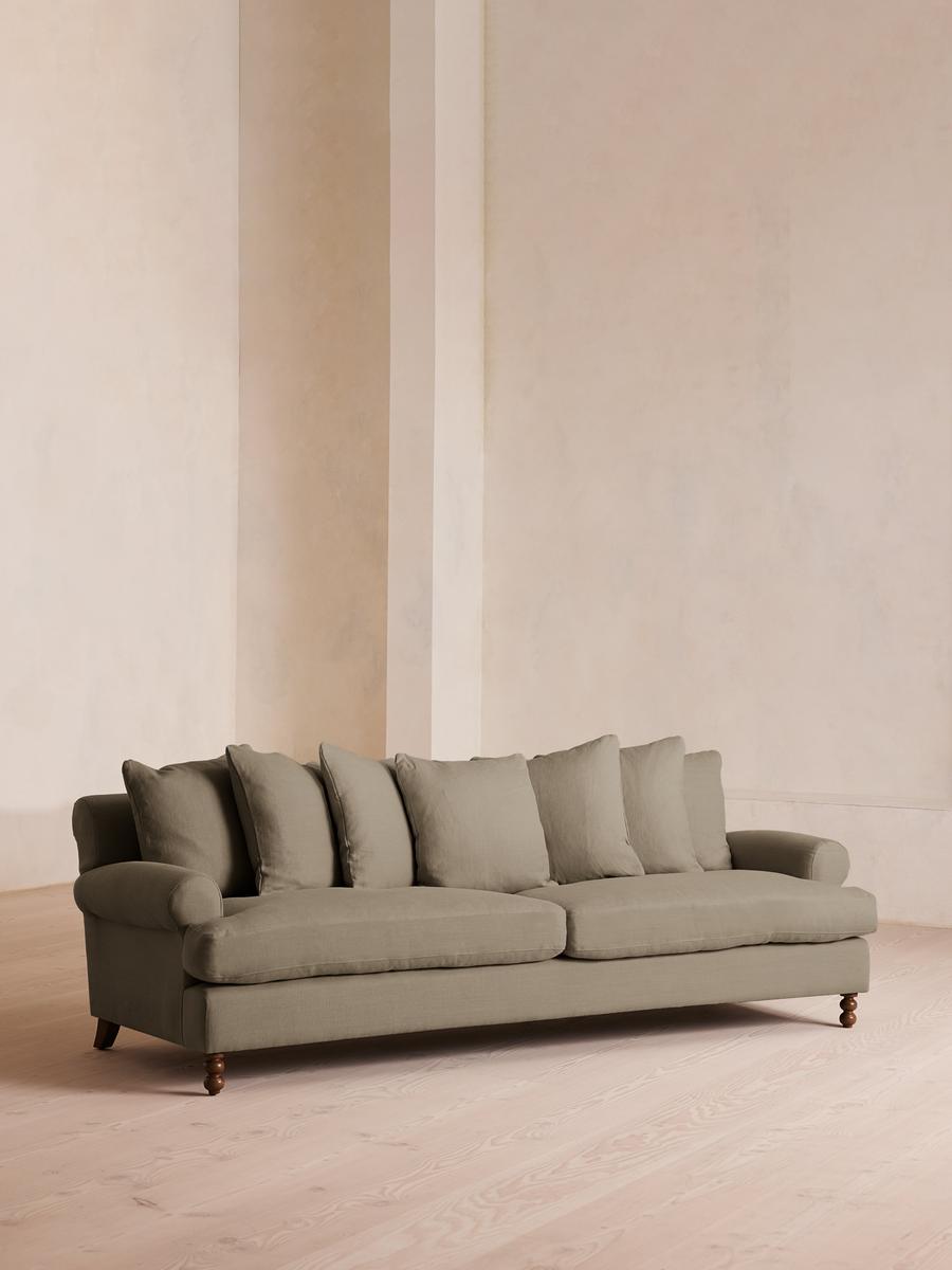 Audrey Four Seater Sofa, Linen, Sage
