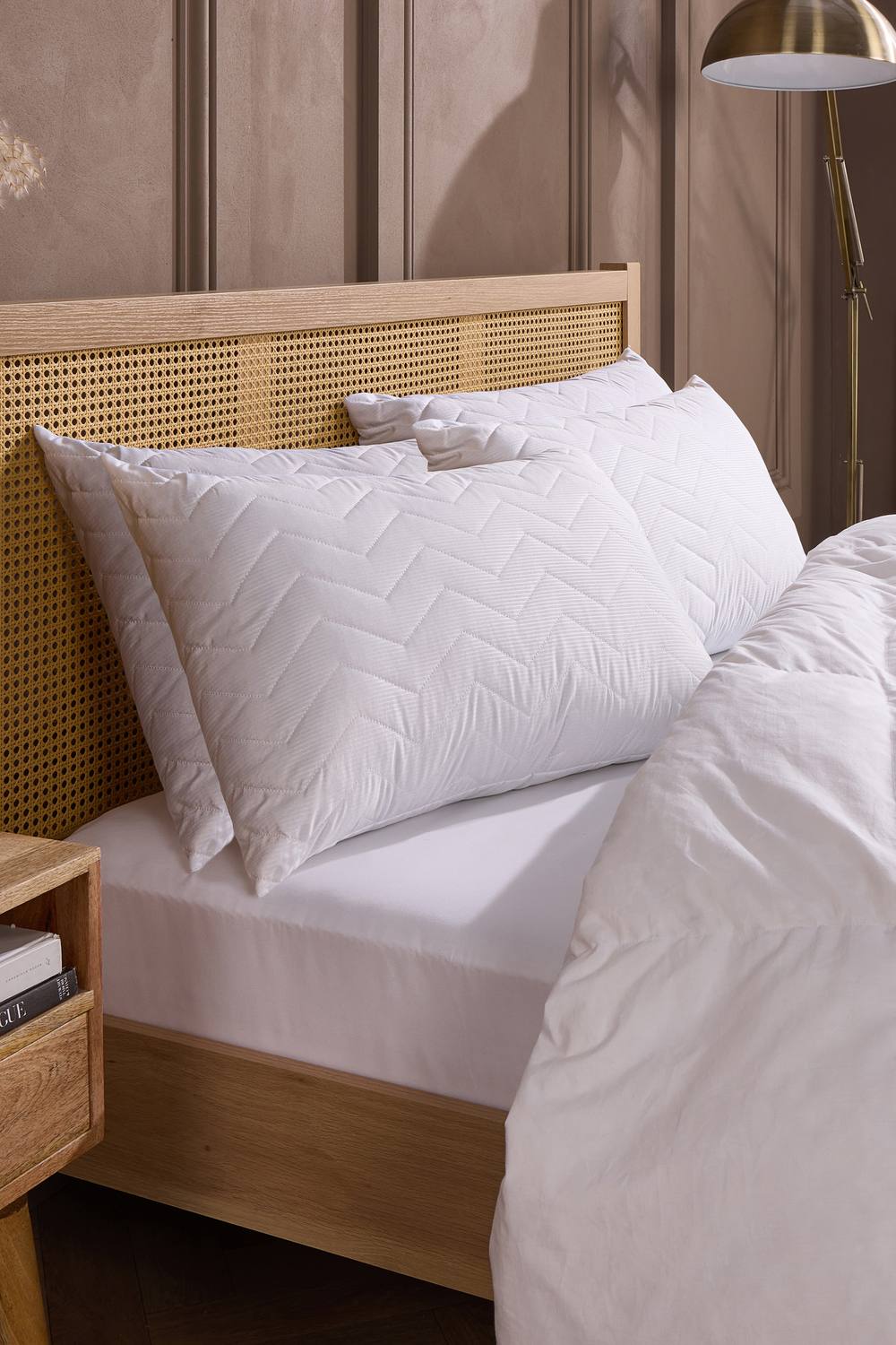 Snuggledown Scandi Rebound Pillow, Firm Support, 4 Pack in White
