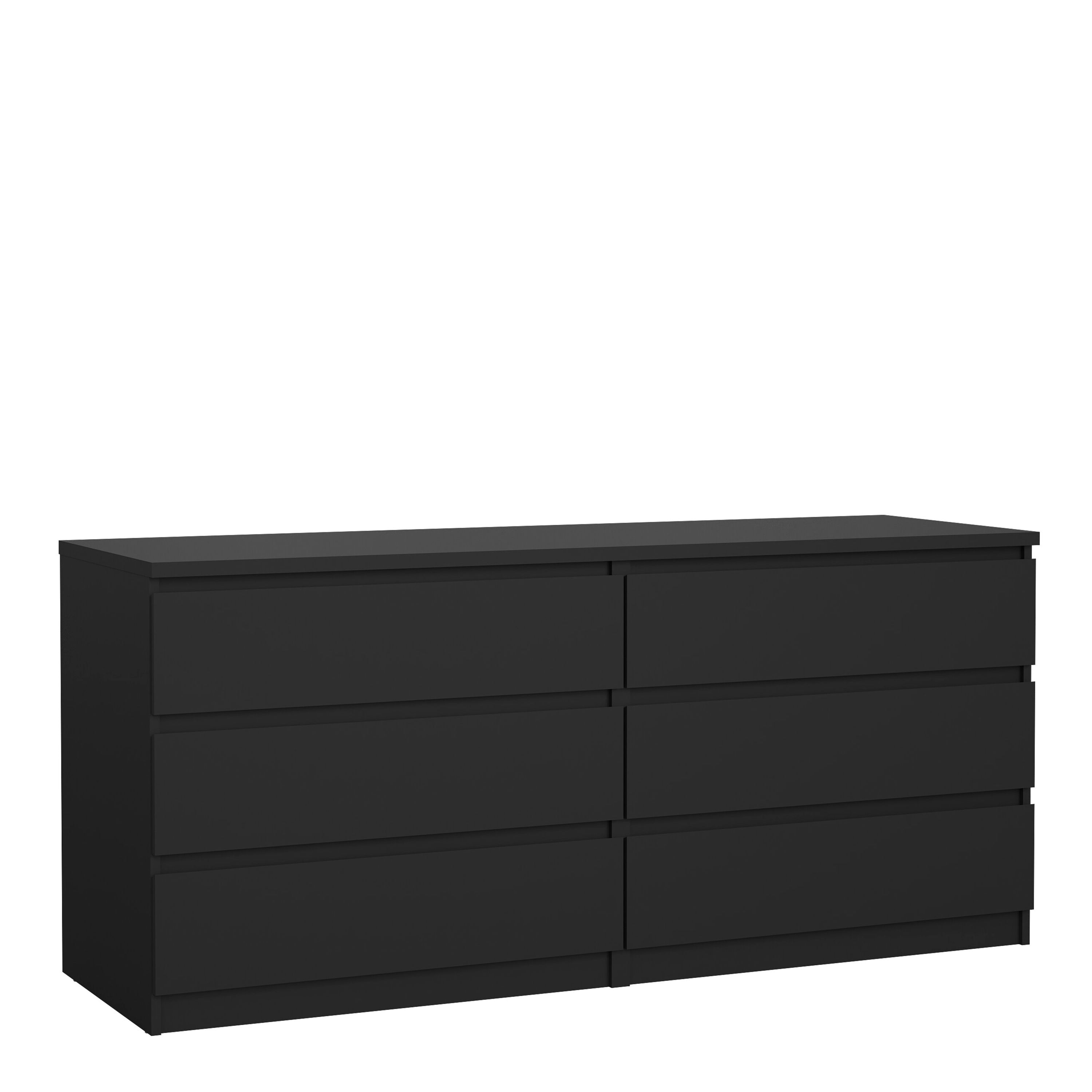 Furniture To Go Naia Wide Chest of 6 Drawers (3+3) in Black