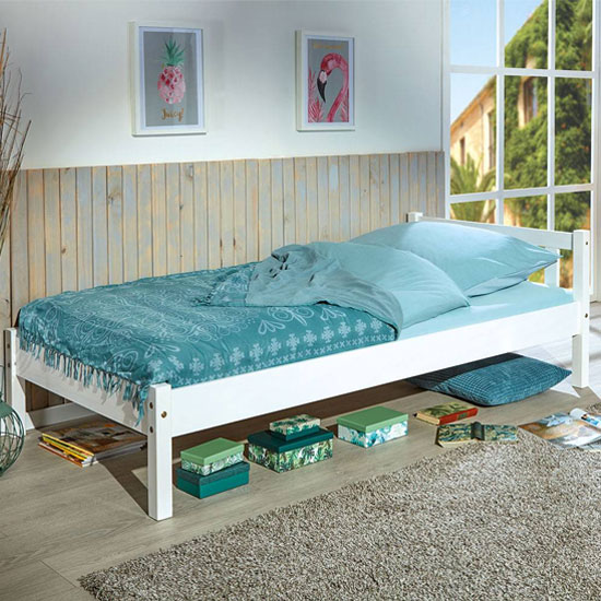 Vilmar Wooden Single Bed In White
