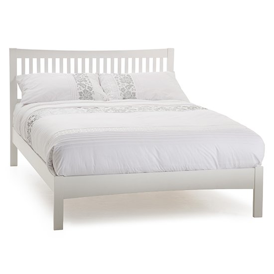 Mya Hevea Wooden Super King Size Bed In Opal White
