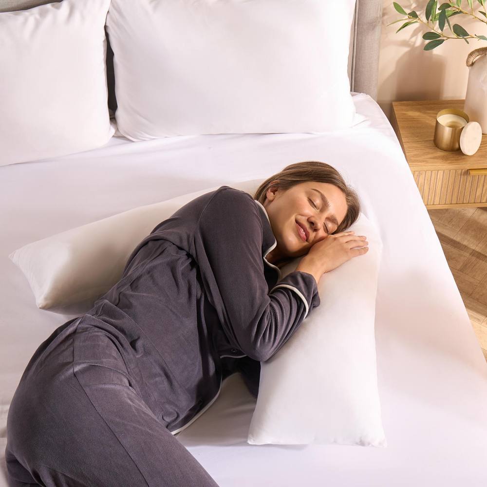 OHS Microfibre V Shaped Pillow Support Pregnancy Orthopaedic Cushion in White