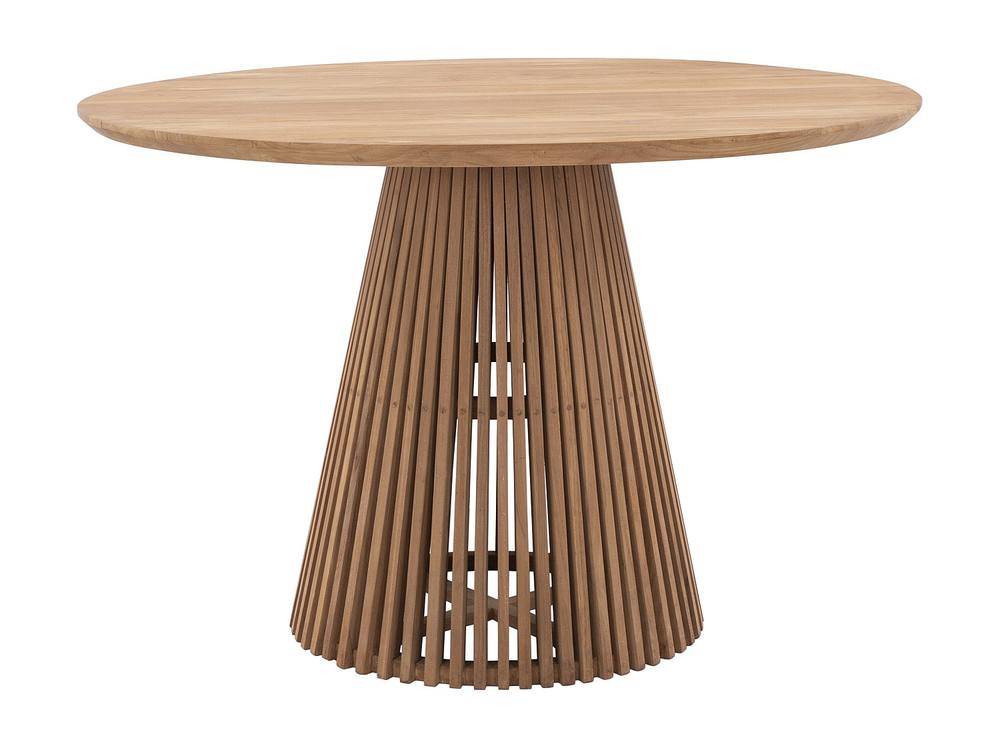 Vente-unique Teak Garden Dining Table D.120 Cm - Light Natural - TRIANI By MYLIA in Light Oak