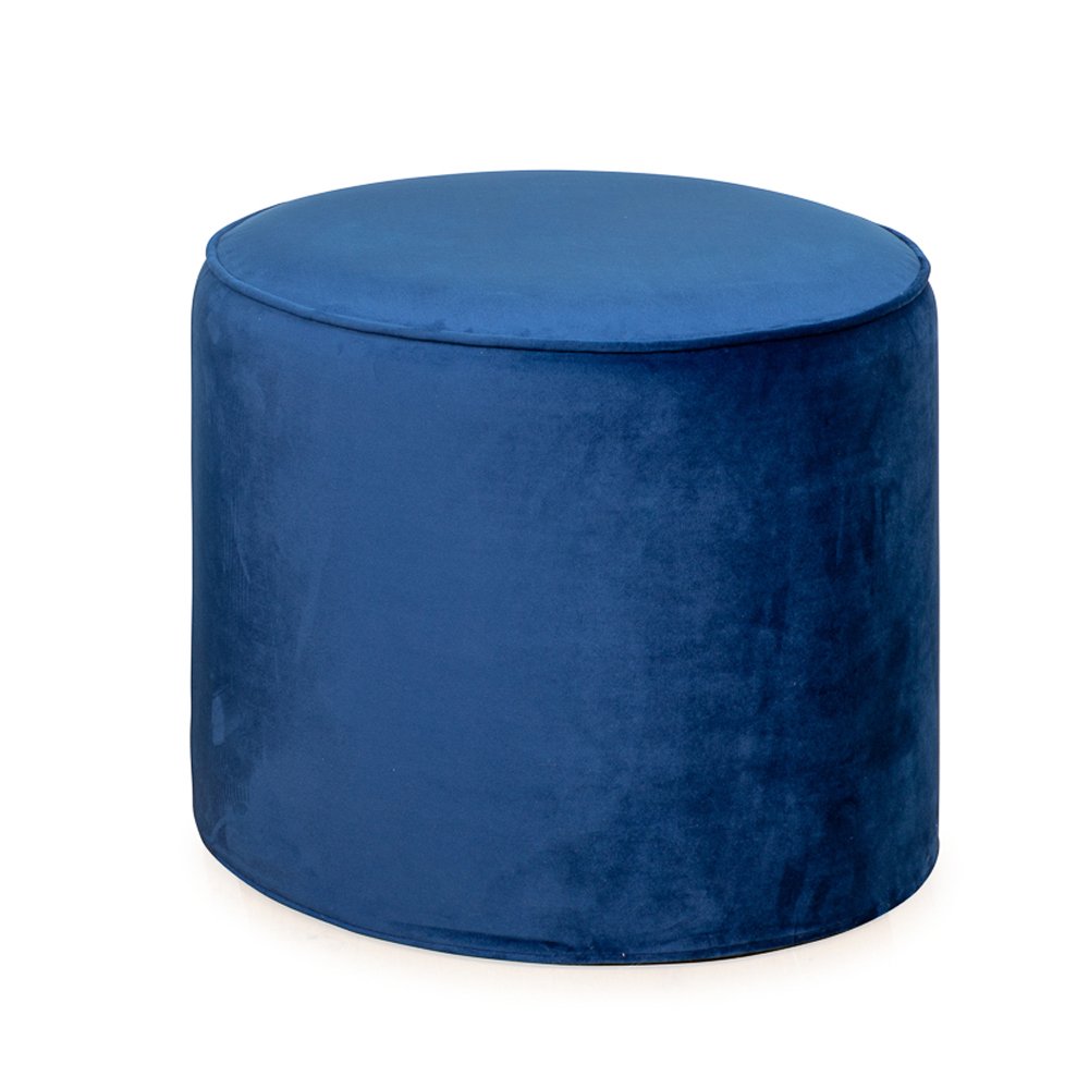 Heal's Cayo Pouffe Smart Velvet Blue