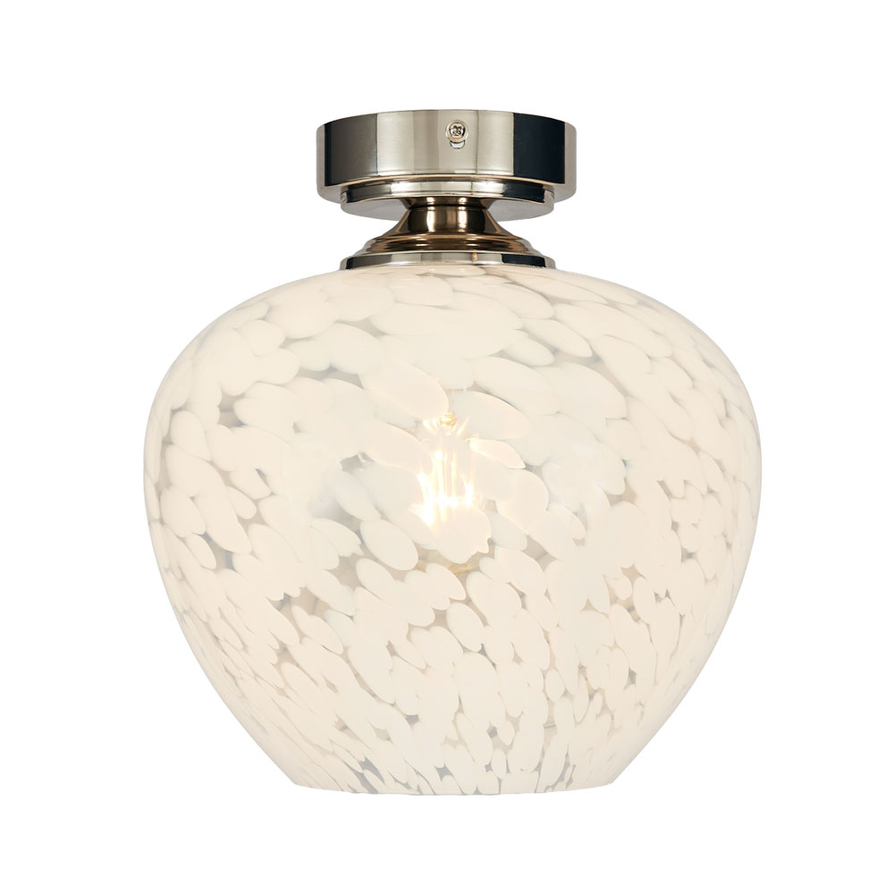 Agnes Flakestone Semi Flush Ceiling Light, Nickel