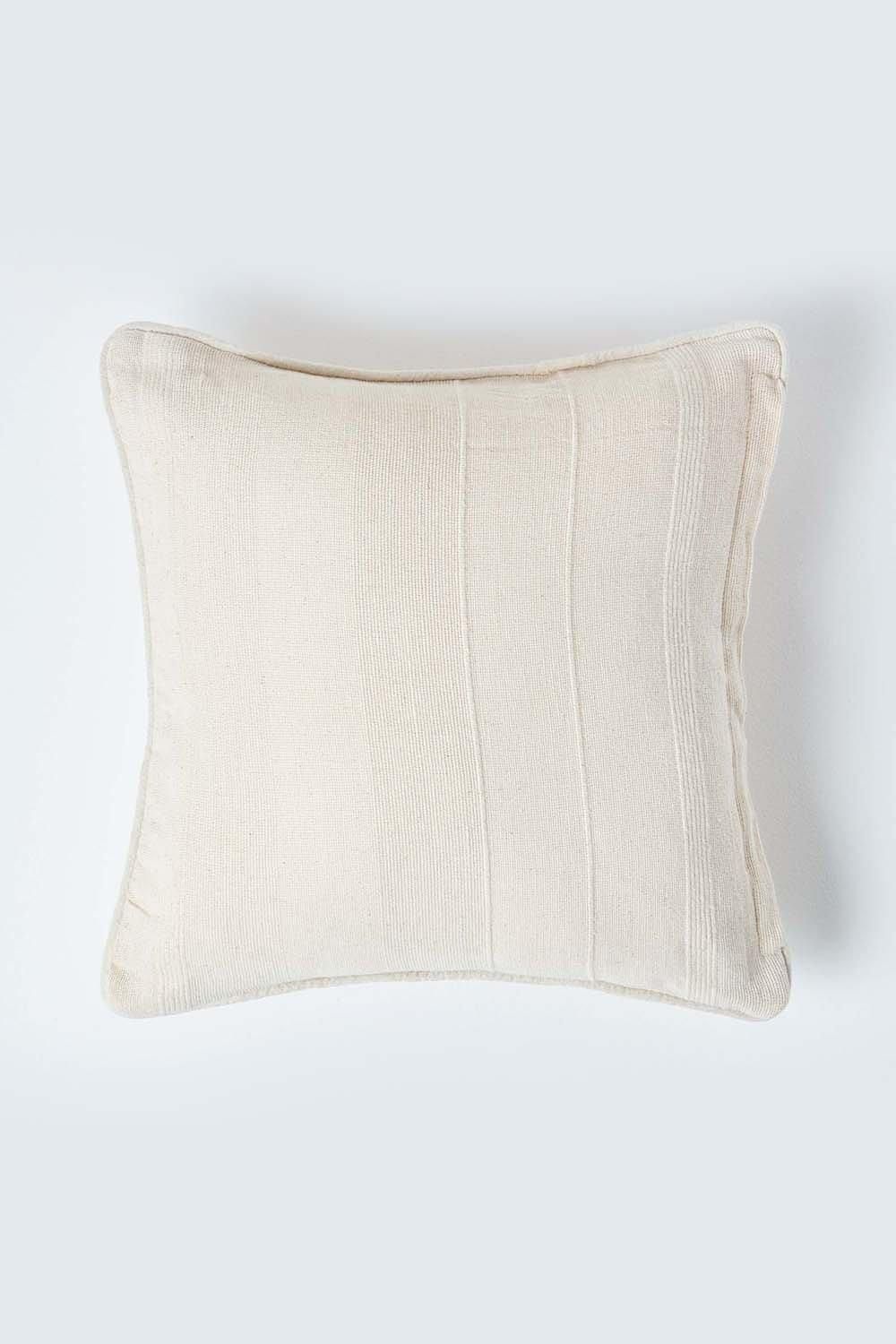 Homescapes Cotton Rajput Ribbed Cushion Cover in Natural