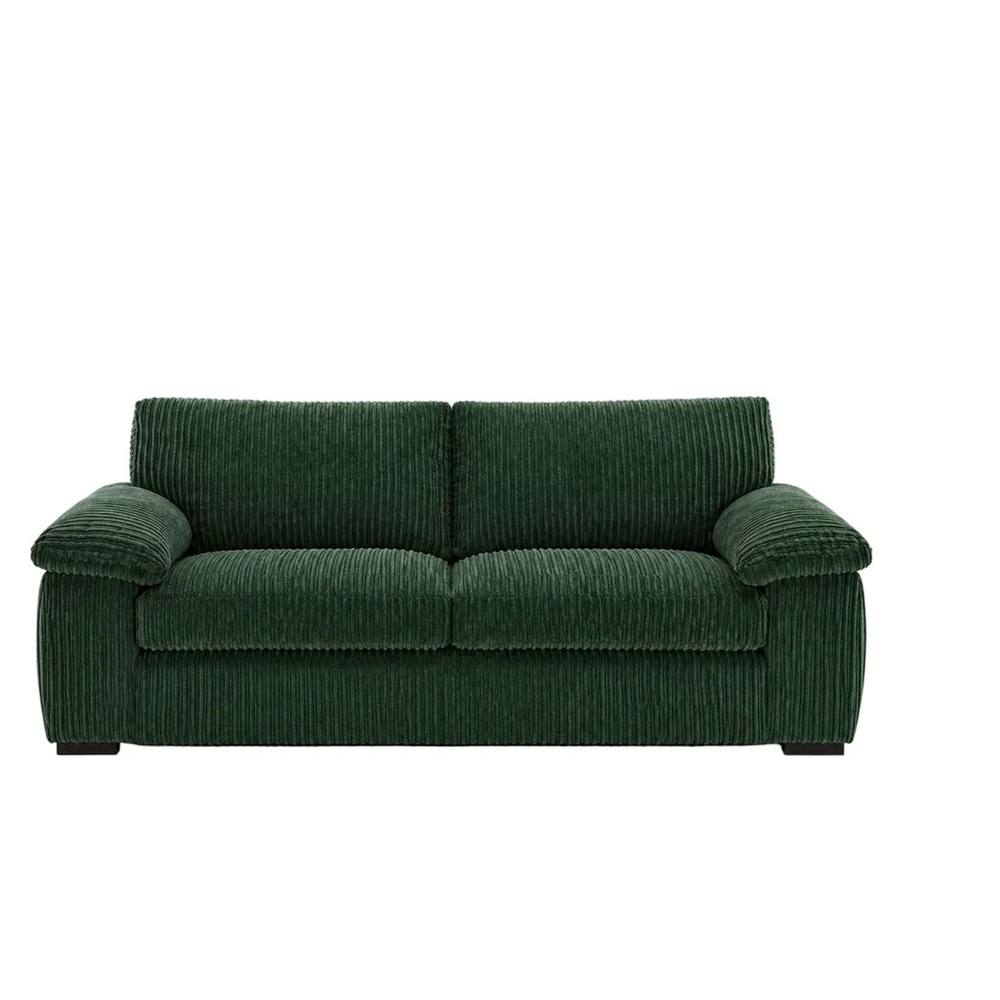 Bliss Furniture Amalfi 3 Seater Sofa in Green Fabric with Foam Seating