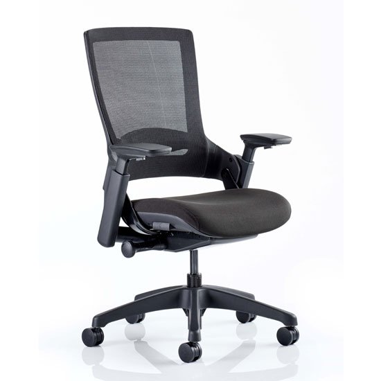 Molet Black Back Office Chair With Black Fabric Seat
