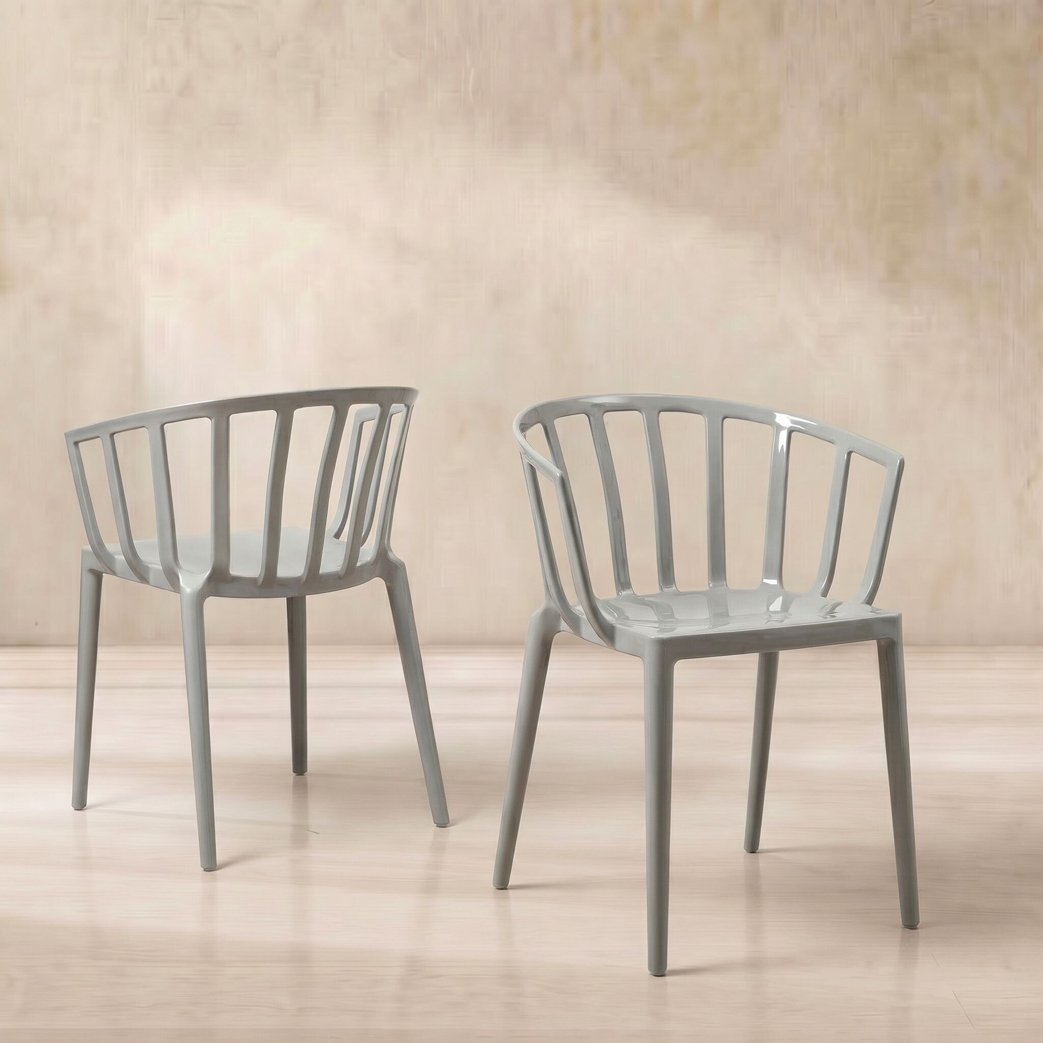Kartell Venice Dining Chair, Grey Plastic | Barker & Stonehouse