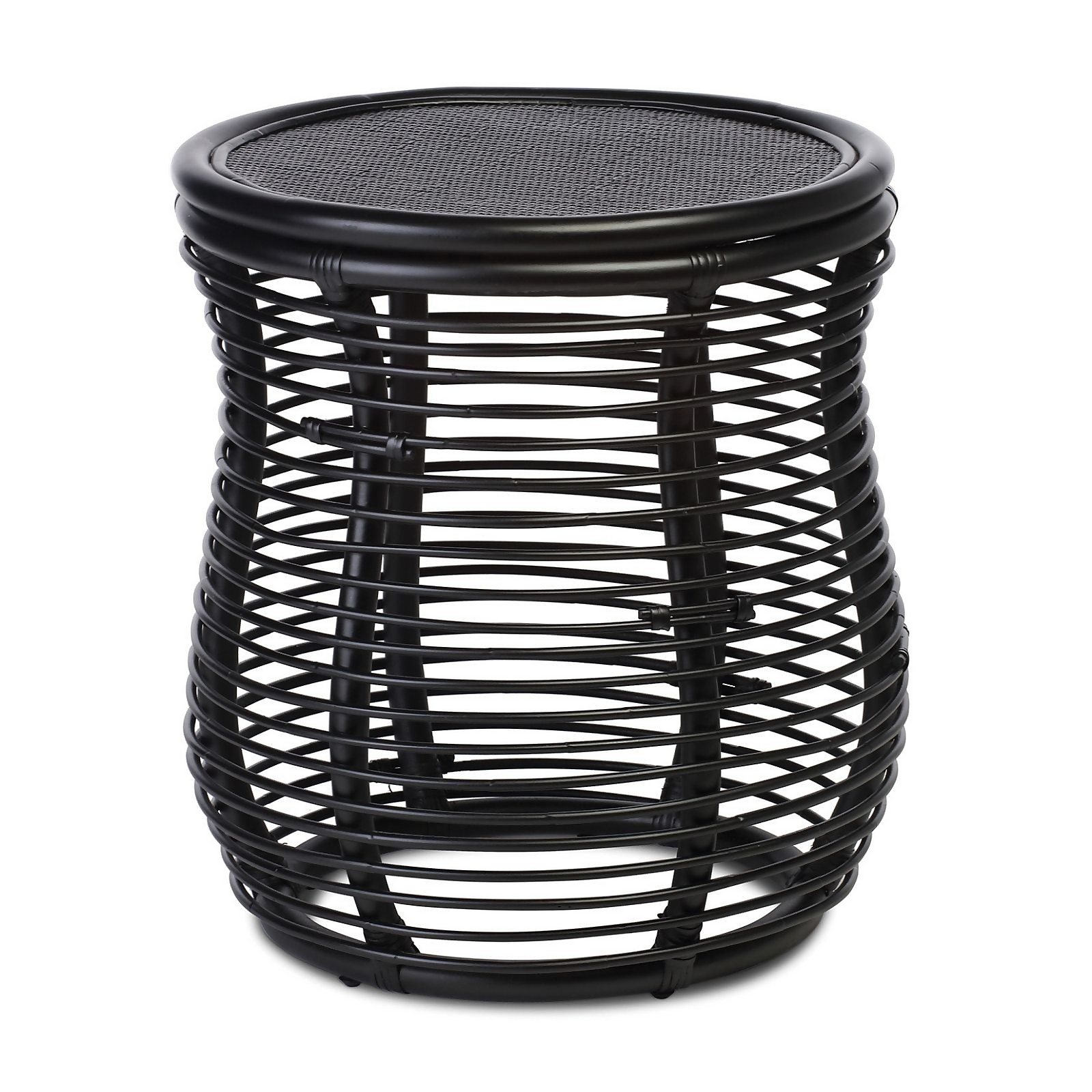 Royal Rattan Lamp Table in Black