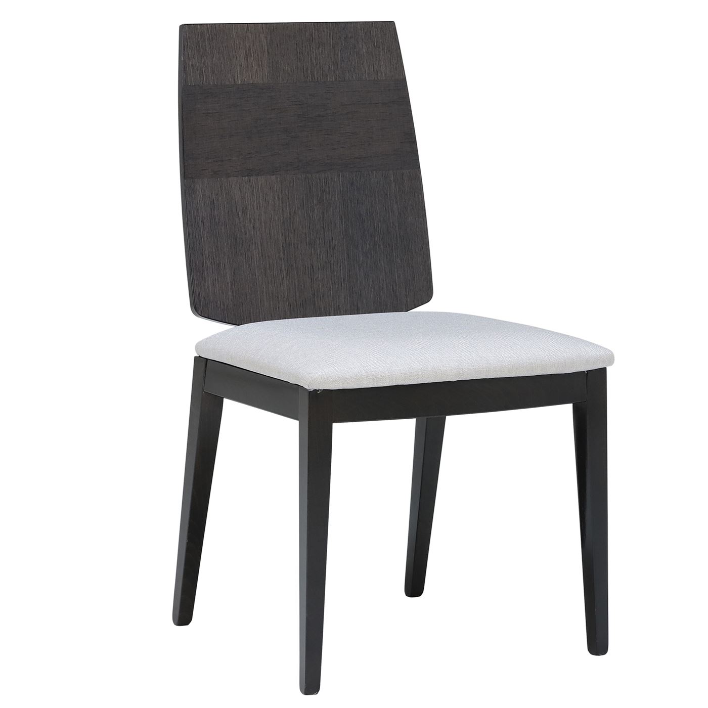 Borgia Mondiana Fabric Seat Dining Chair - Grey - Leather - W49 x D57 x H83cm - Barker & Stonehouse