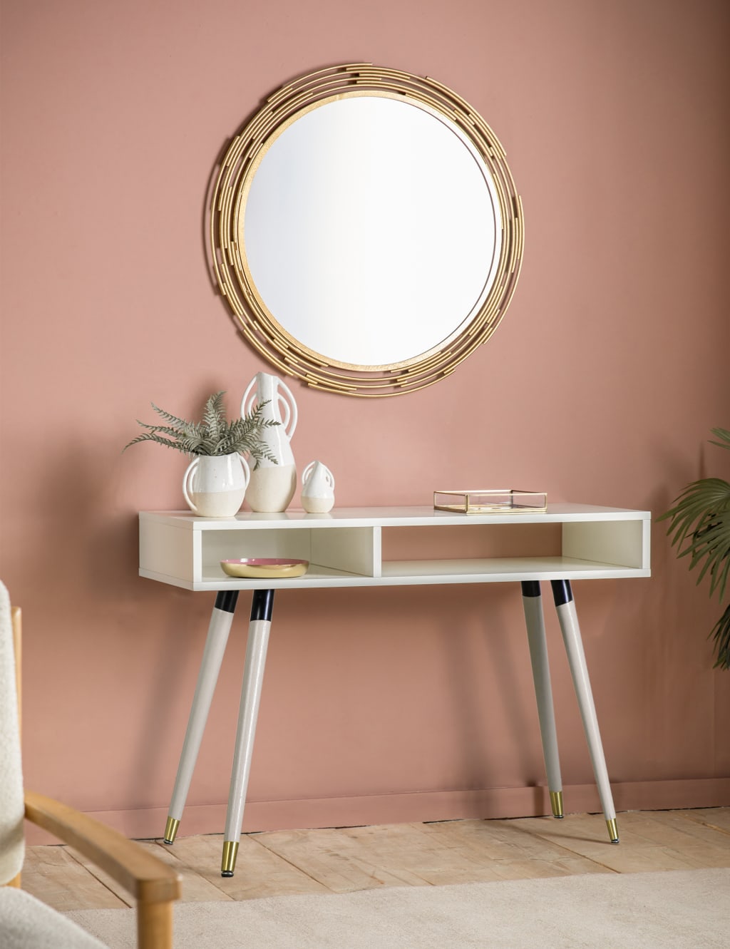 Gallery Direct Cristo Large Round Wall Mirror Gold