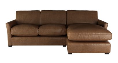 Otto Medium RHF Chaise Sofa in Tan Vintage Leather - sofa.com