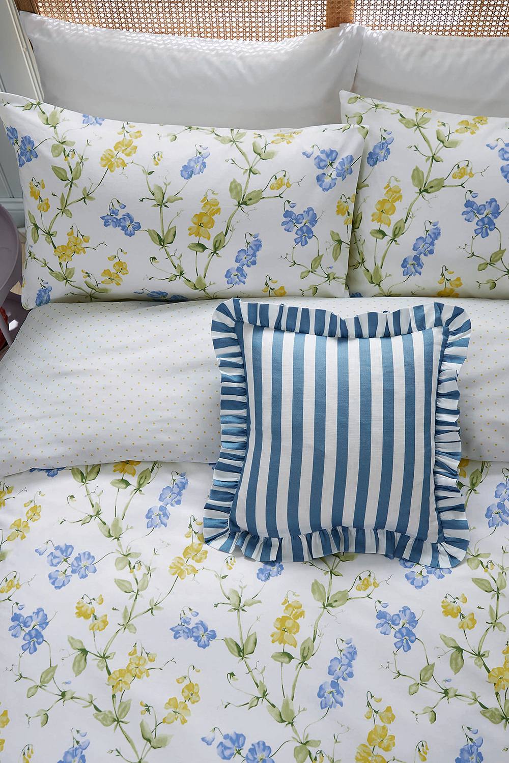 Helena Springfield 'Sweetpea' Cotton Duvet Cover Set in White 4