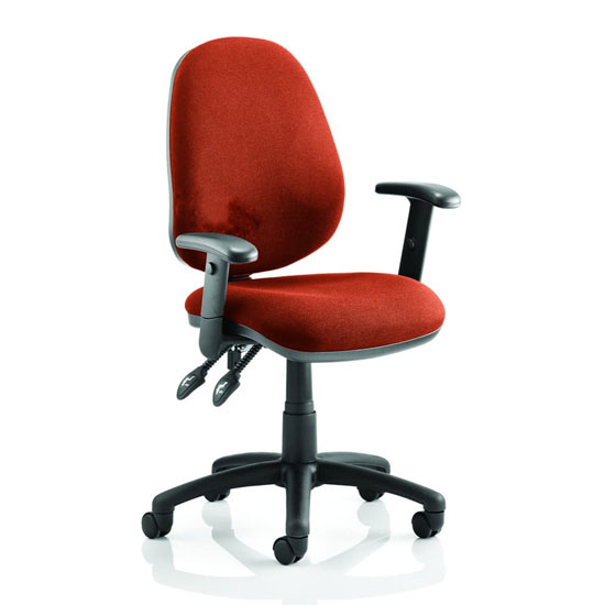 Luna II Office Chair In Tabasco Red With Arms