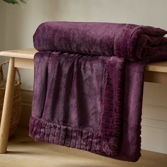 Catherine Lansfield Faux Velvet 150cm x 200cm Throw Blanket