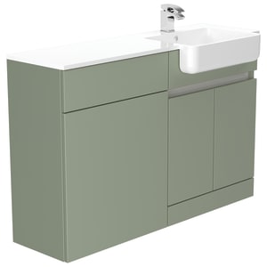 Be Modern Botanica Sage Green Right Hand 1260mm Freestanding Vanity & Toilet Pan Unit with Basin Modular Combination