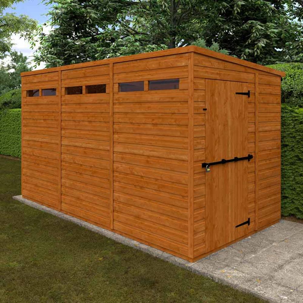 Buttercup Farm 12x6 Flex Pent Security 12mm Flex - L353.8 x W175 x H203 cm in Burnt Orange 2