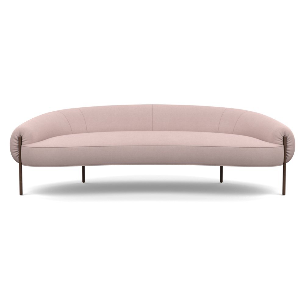 Heal's Isola 3 Seater Sofa Siena Cotton Dusky Pink Bronze Feet