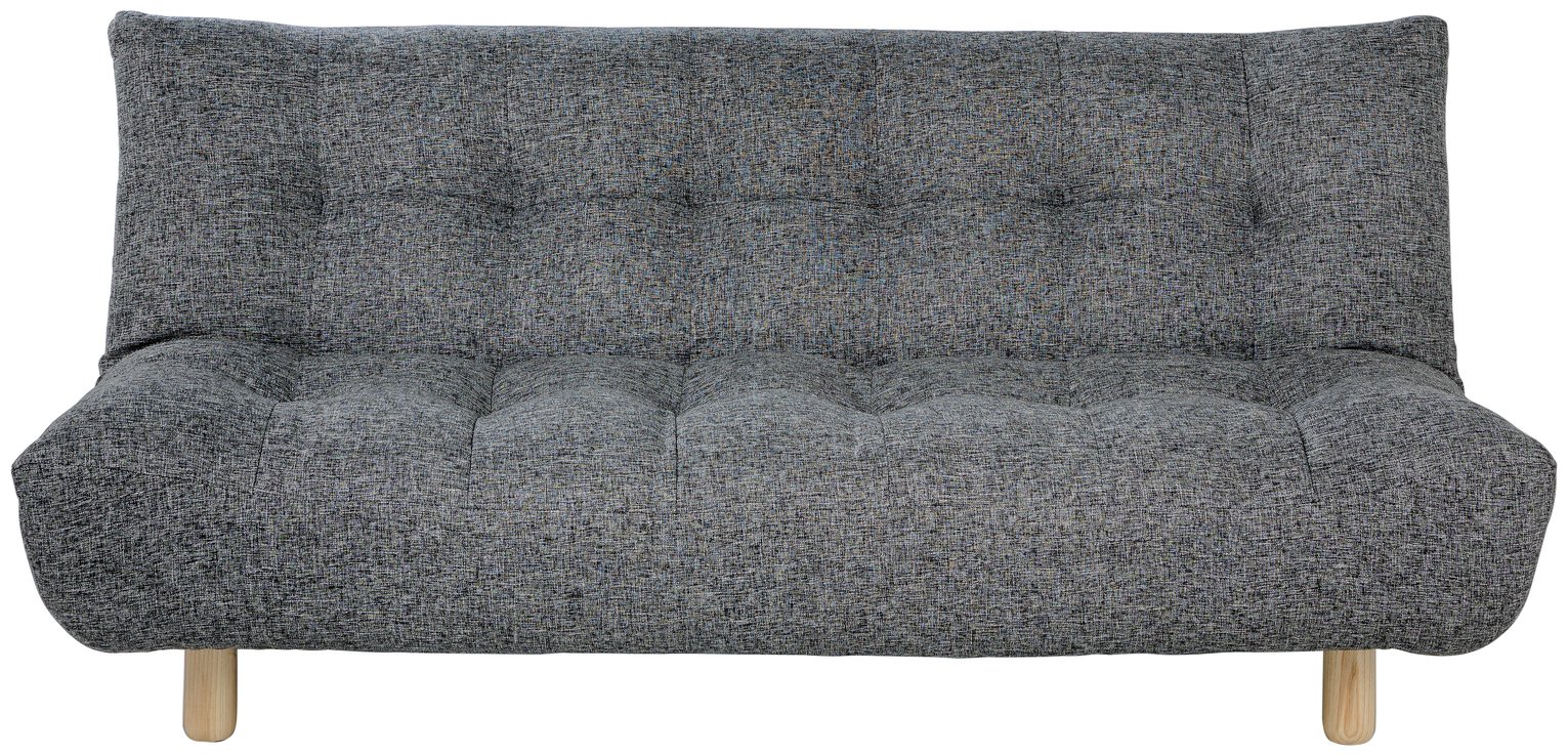 Habitat Kota 3 Seater Fabric Sofa Bed - Black and White
