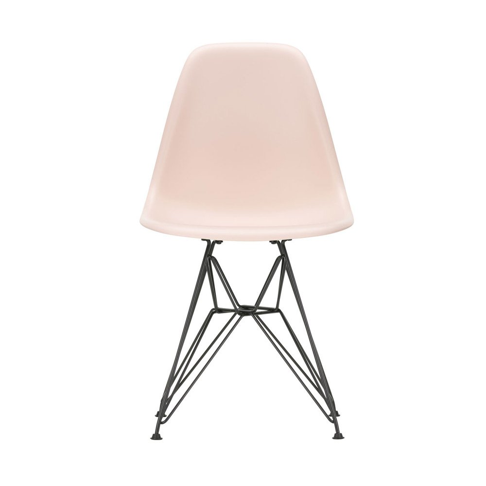 Vitra Eames DSR Side Chair New Height Pale Rose Basic Dark Powder Coated