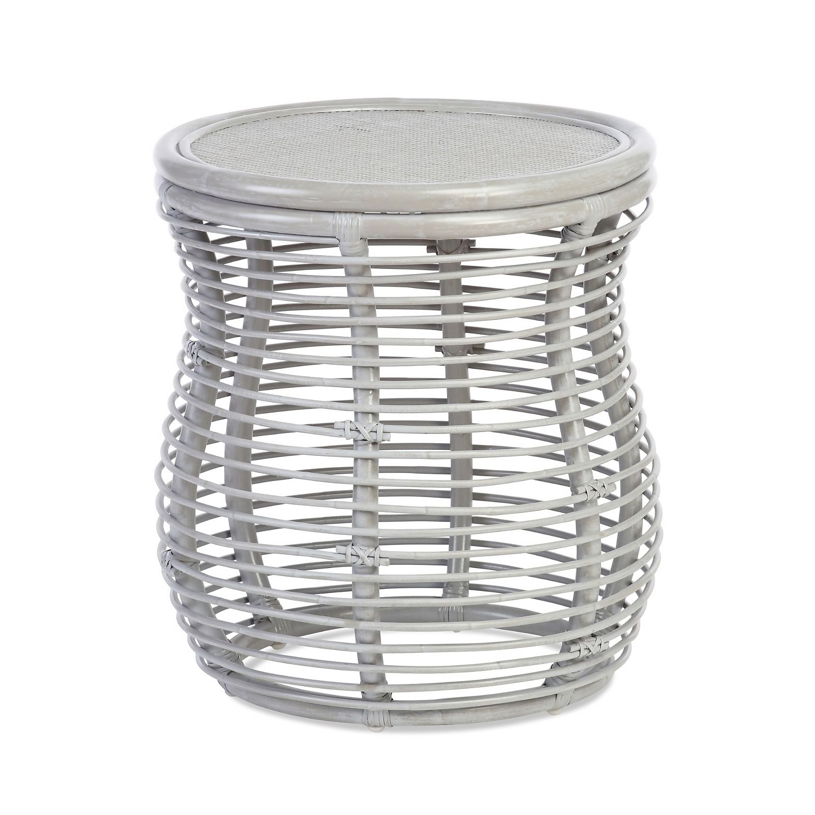 Royal Rattan Lamp Table in Grey