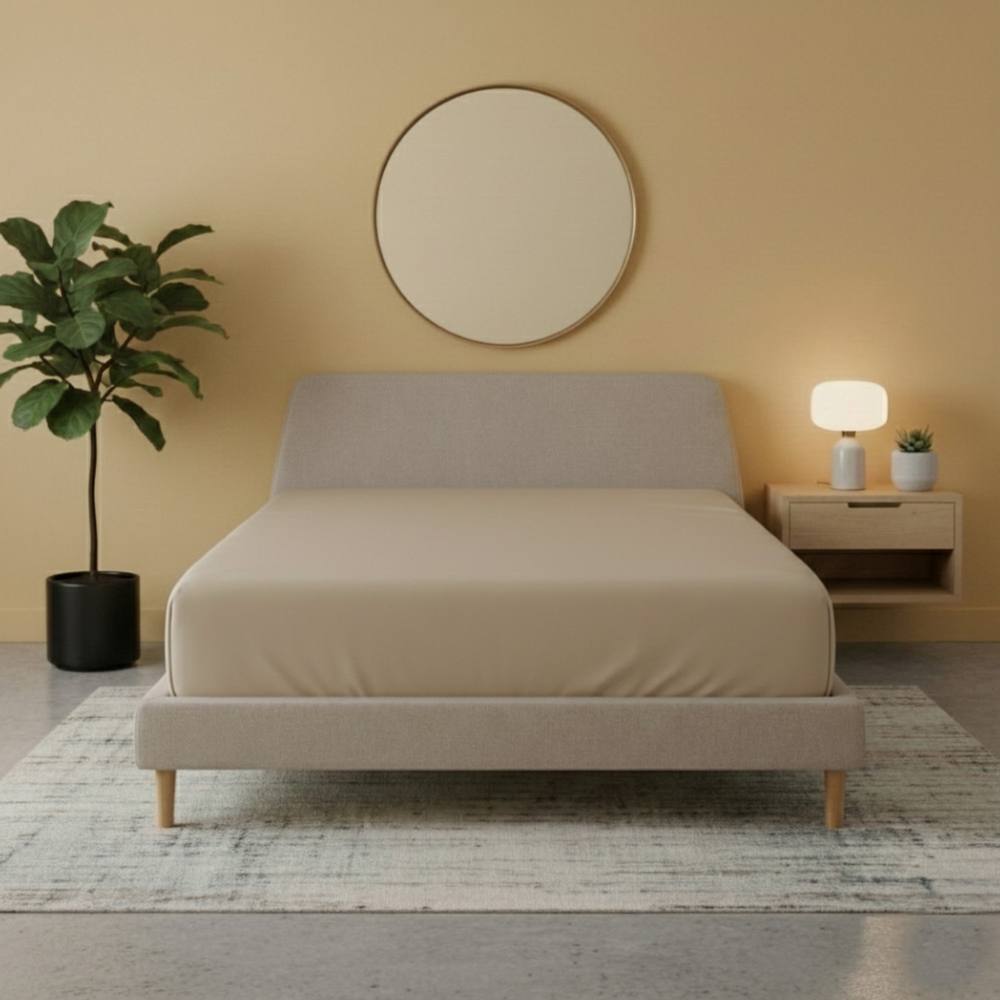 Snug City Flannelette Fitted Sheet Soft Brushed Cotton Bedding Warmth Comfort in Beige