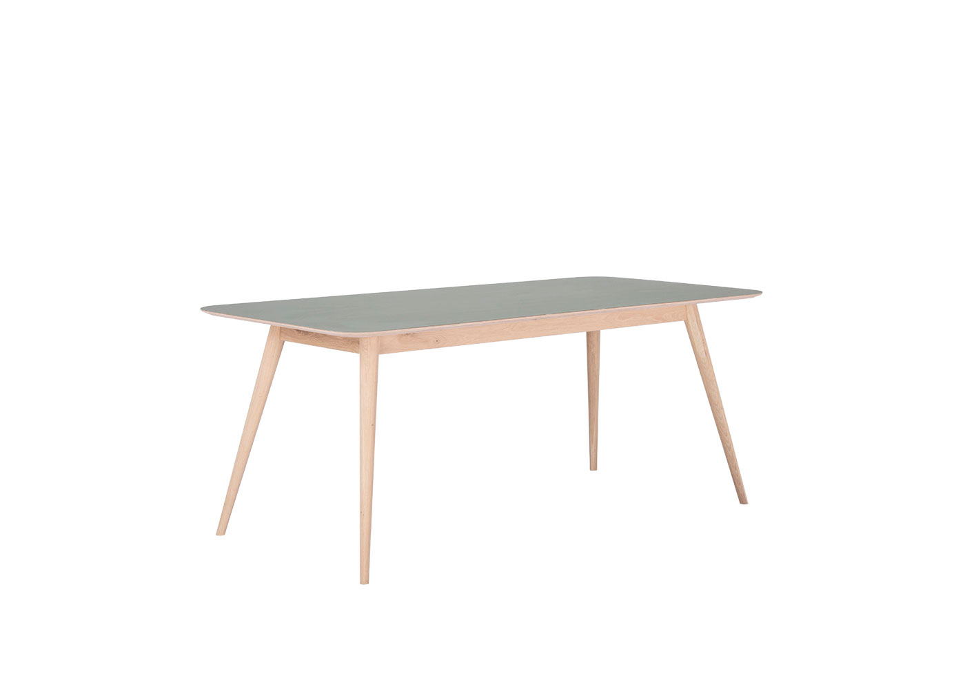Gazzda Linn Dining Table Dark Olive Linoleum 160x90x75cm