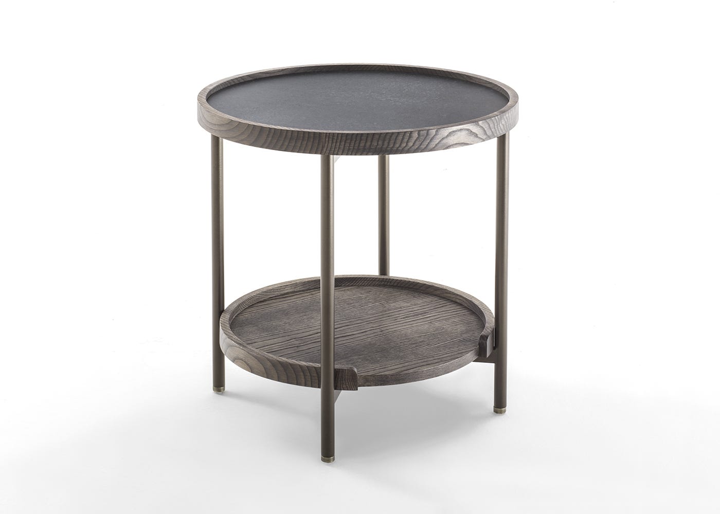 Porada Koster Side Table 50cm Ash Grey Stained with Oxide Black Rock
