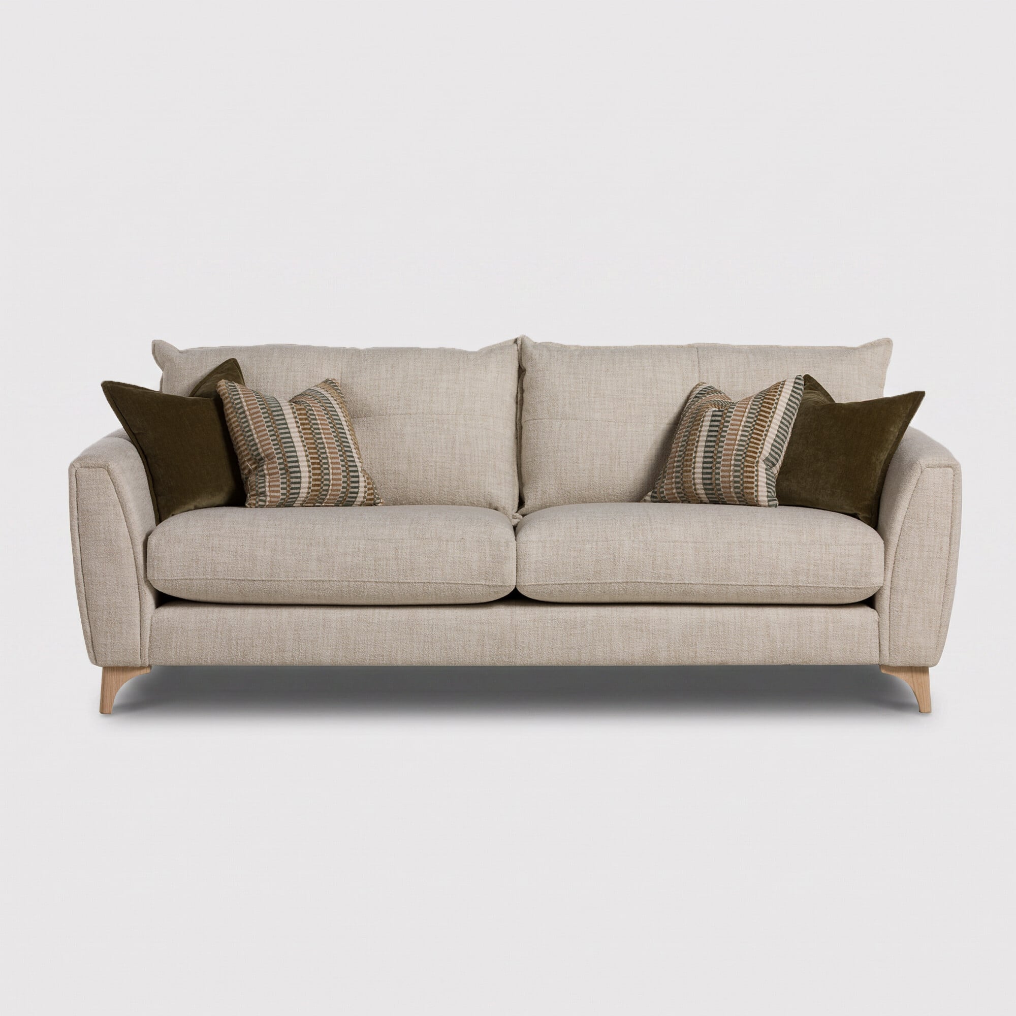 Calloway Extra Lrg Sofa Tyne Natural Oak ft, Neutral Fabric | Barker & Stonehouse