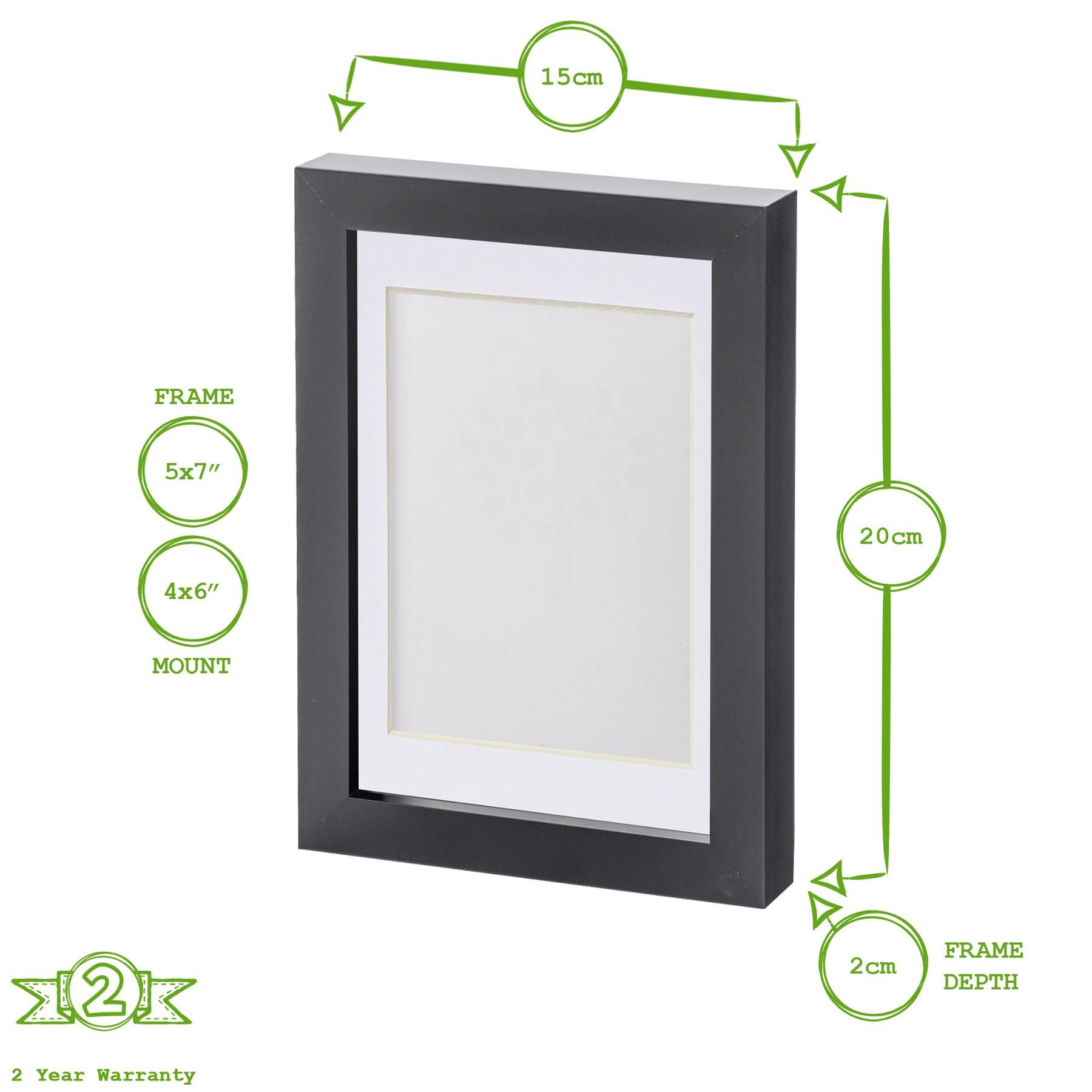 Nicola Spring Photo Frame with 4" x 6" Mount - 5" x 7" - Black Mount in White 3