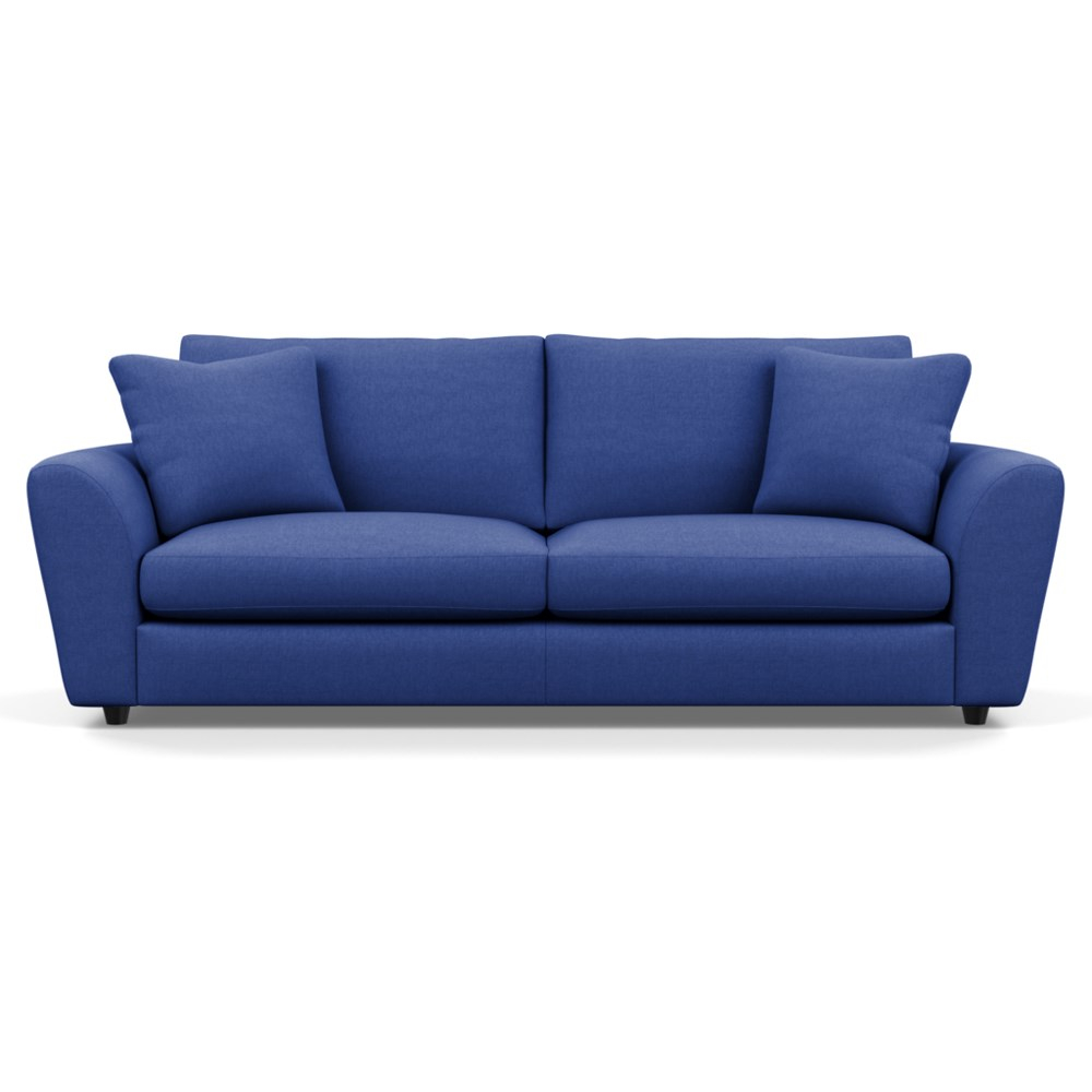 Heal's Snooze 5 Seater Sofa Brushed Cotton Cobalt Black Feet