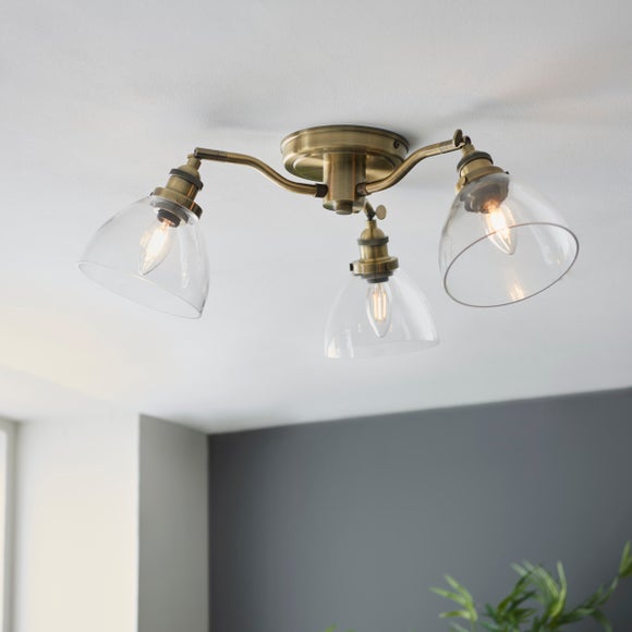 Vogue Tobermory Industrial 3 Light Adjustable Semi Flush Ceiling Light