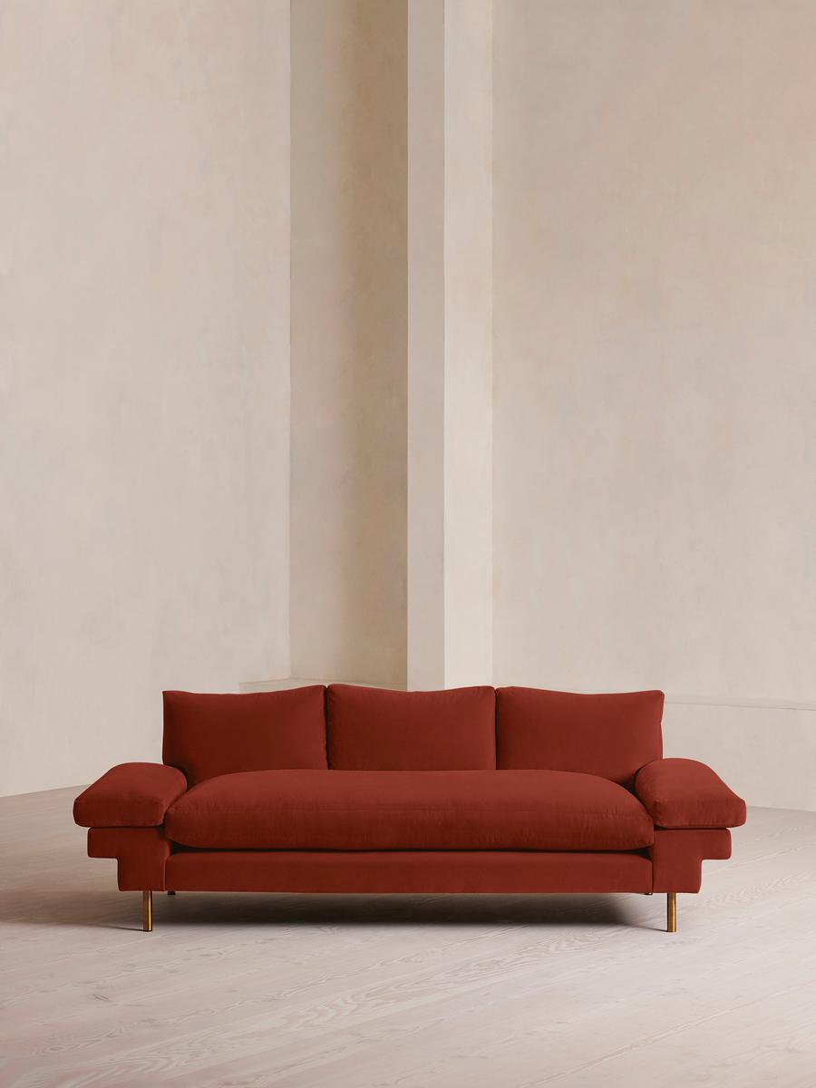 Bristol Sofa, Velvet, Rust