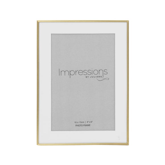 Impressions Brushed Brass Photo Frame