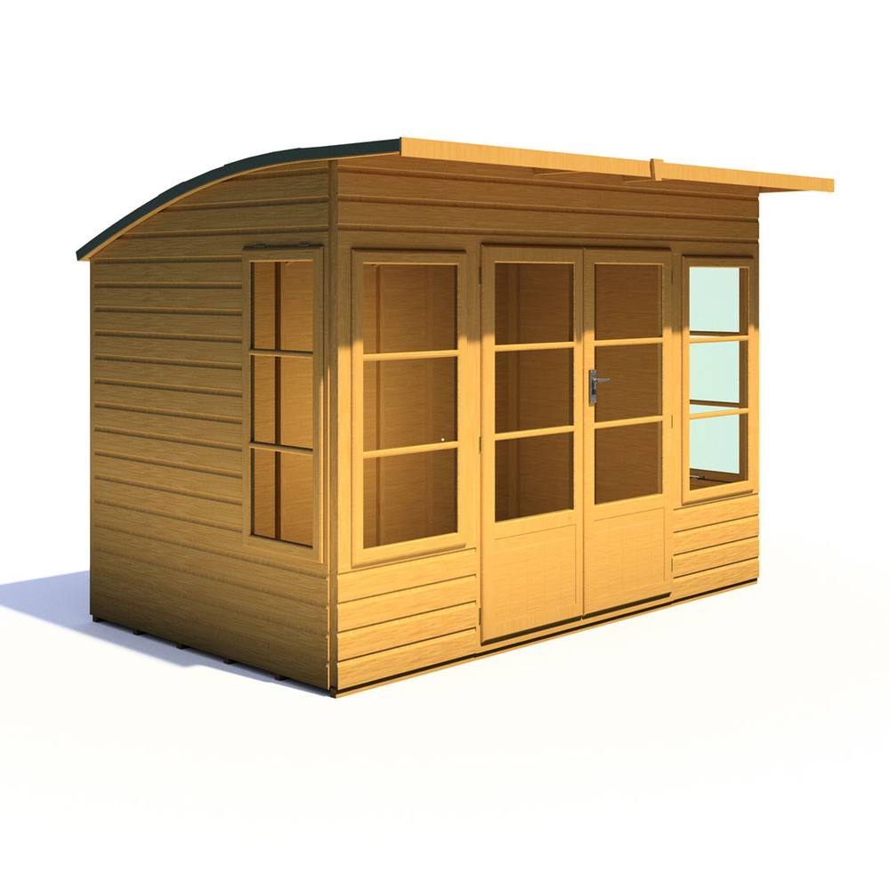 Shires Orchid 10x6 ft Double Door - Opening Windows Dip Treated Summerhouse in Brown 4