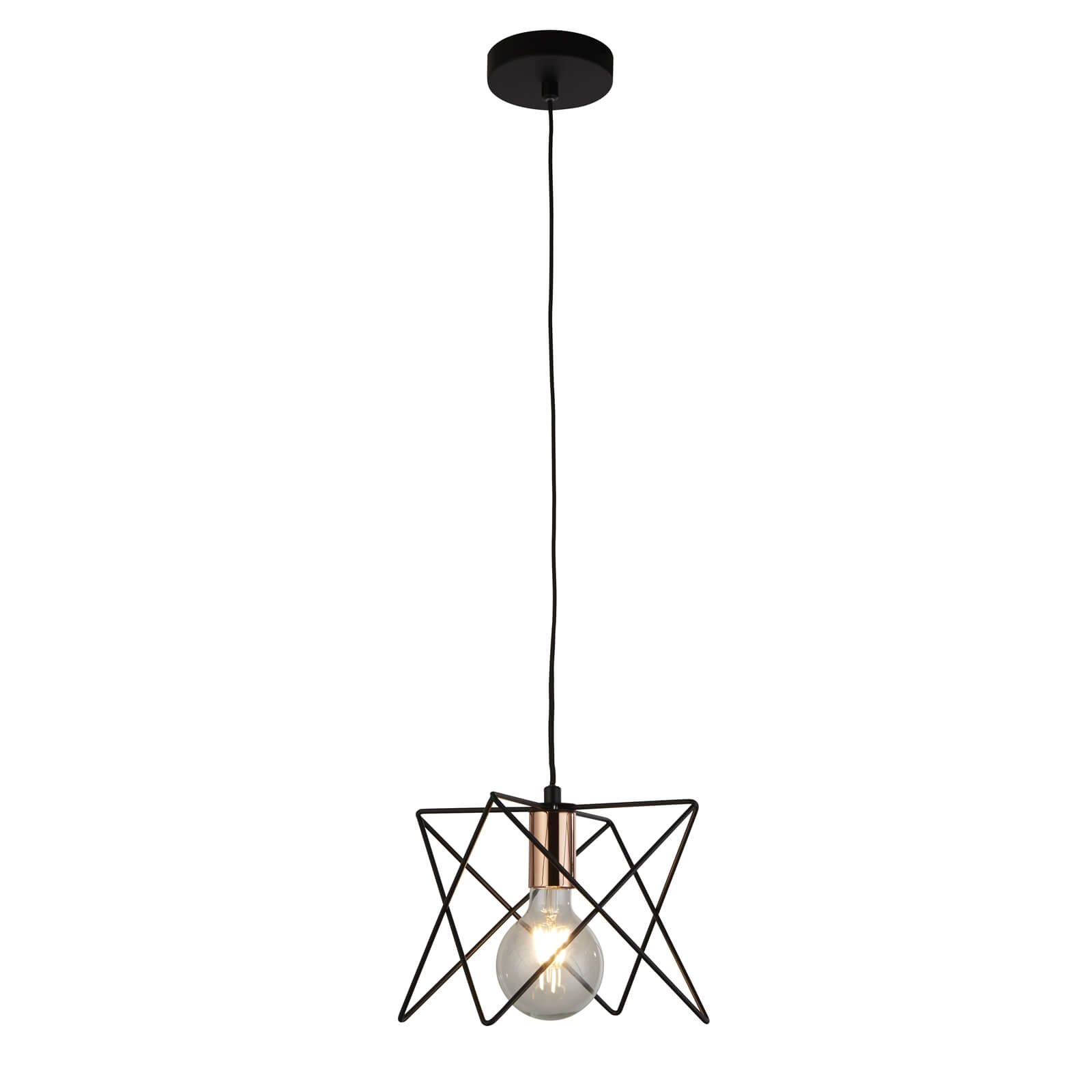 Ayr 1 Light Frame - Matt Black and Copper