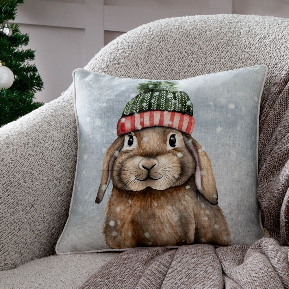 Evans Lichfield Winter Rabbit Printed Cushion