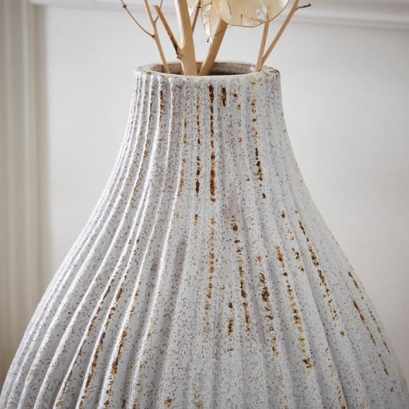 Ribbed Stone Bottle Vase 2