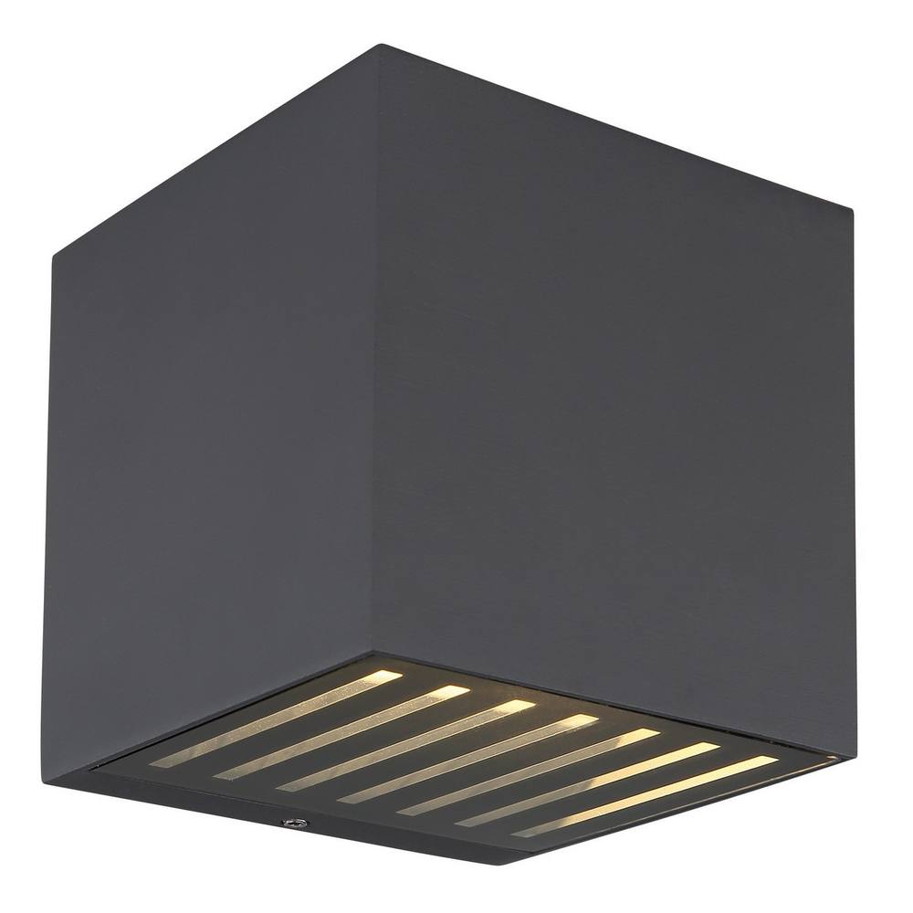 Netlighting Illi Outdoor Up Down Wall Lamp Anthracite IP54 Glass Shade LED 3000K in Grey