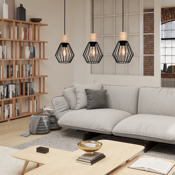 EGLO Palmorla Wire 3 Light Diner Ceiling Light