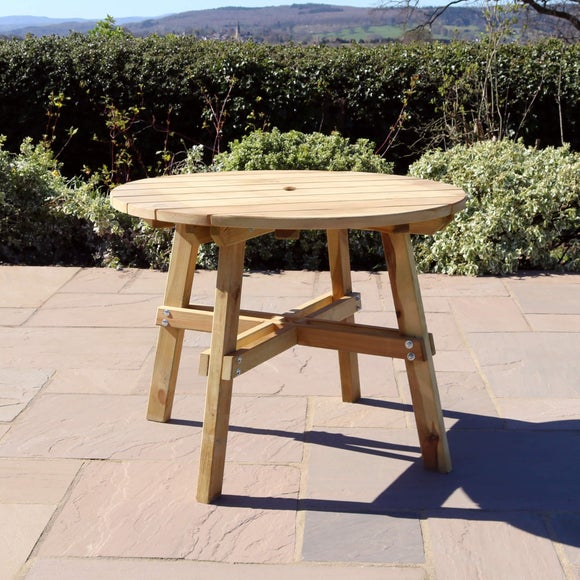 Freya Round Wooden Garden Dining Table