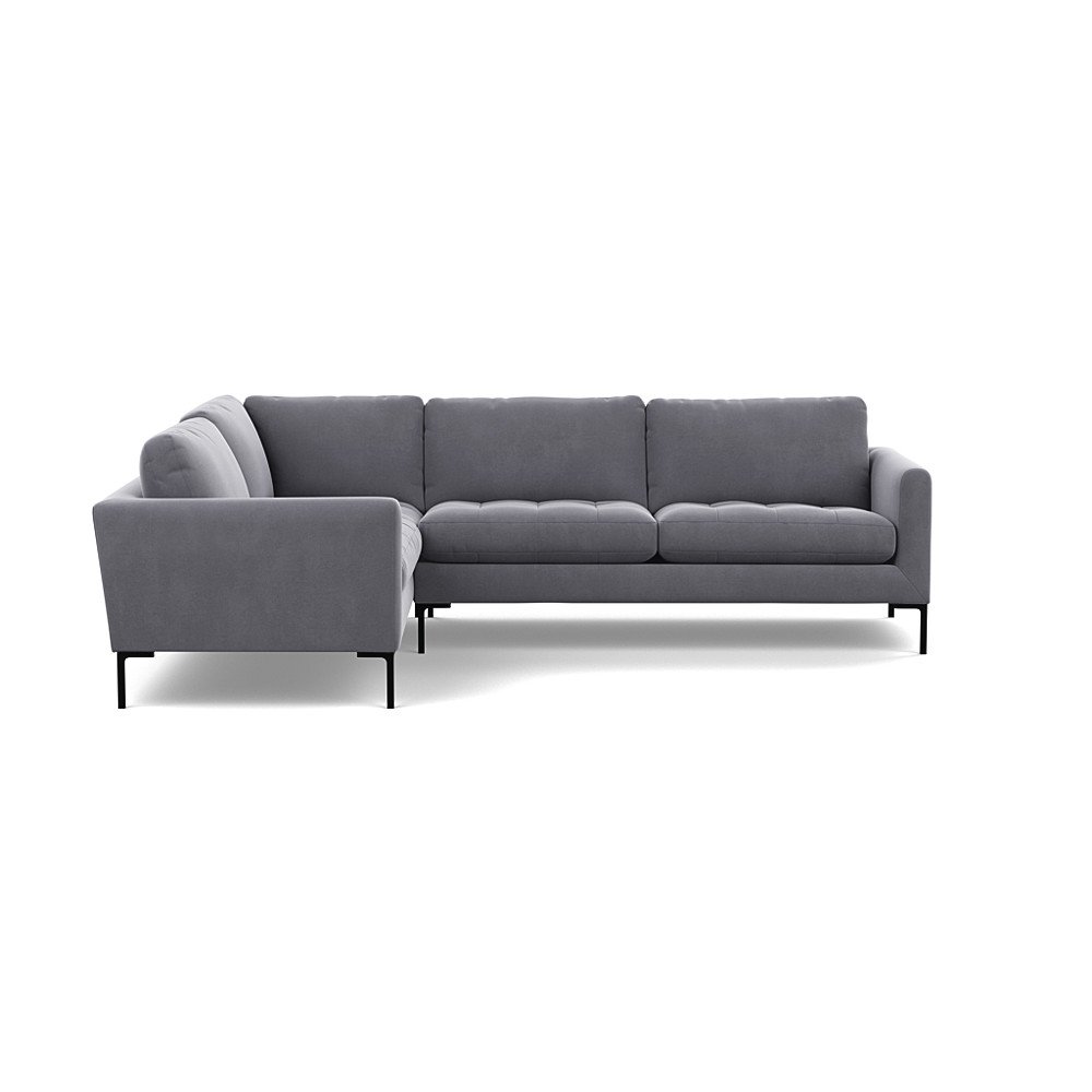 Heal's Eton LHF Corner Sofa Smart Velvet Dolphin Black