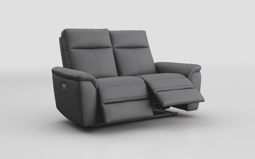 Grey Fabric Badia 2 Seater Power Recliner Sofa