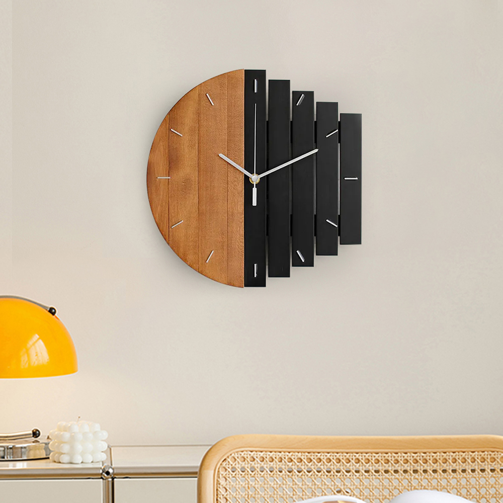 300mm Rustic Abstract Wood Wall Clock For Living Room Home Hanging Artistic Decor Art