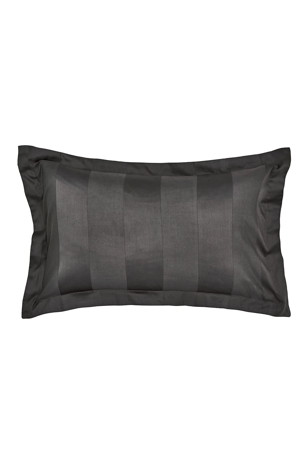 1951 'Serra' Luxury Satin Stripe 250 Thread Count Sateen Duvet Cover Set in Charcoal 4
