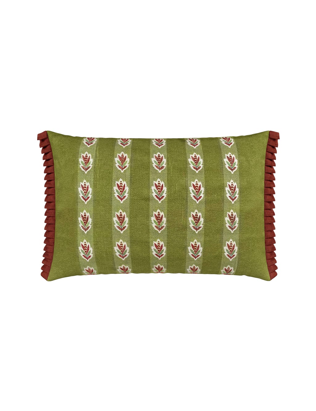 Sanderson Pure Cotton Aril's Garden Print Cushion Green Mix