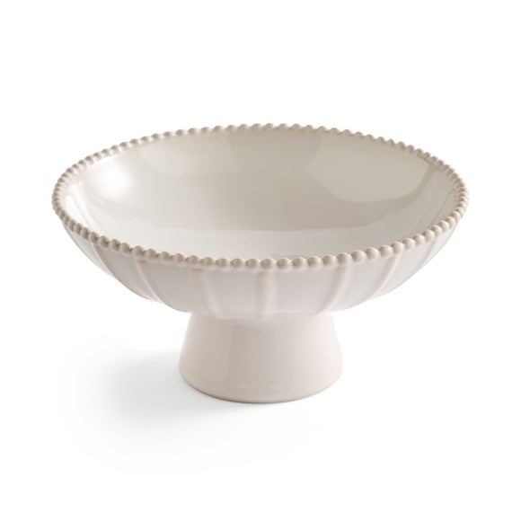 Ceramic Ribbed Bowl with Beaded Edge 3