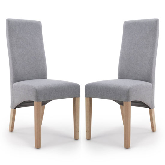 Baxter Silver Grey Linen Wave Back Dining Chair In A Pair